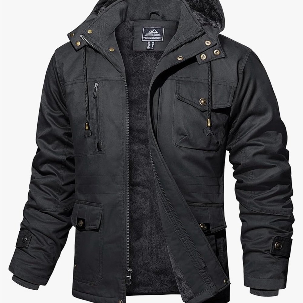 MagcoMsen Men's Military Cargo Winter Jacket Size S